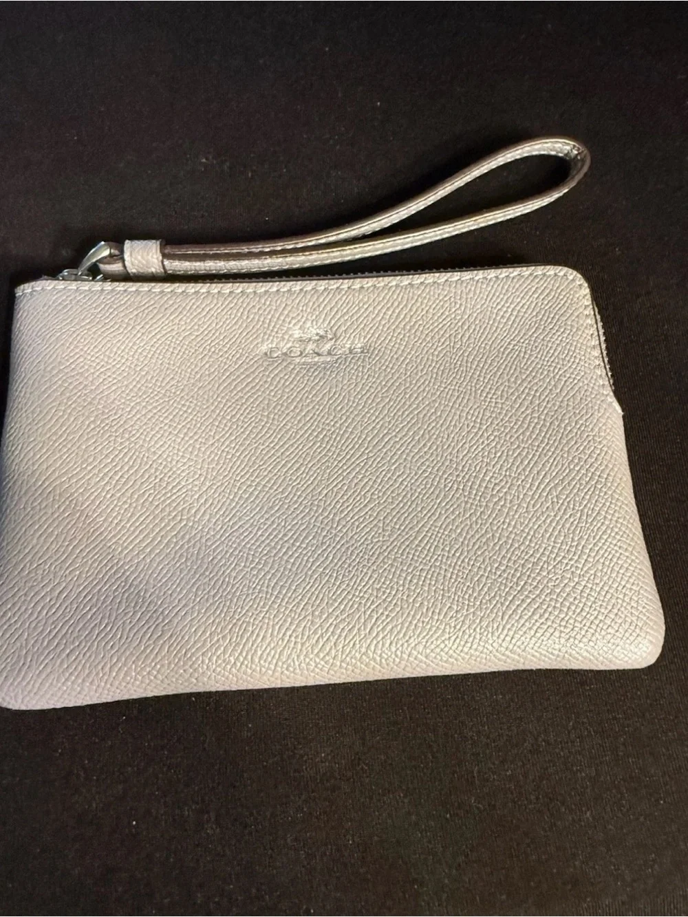Coach Gray Pebbled Satchel Top Handle Bag w/ Detachable Strap & Wristlet
